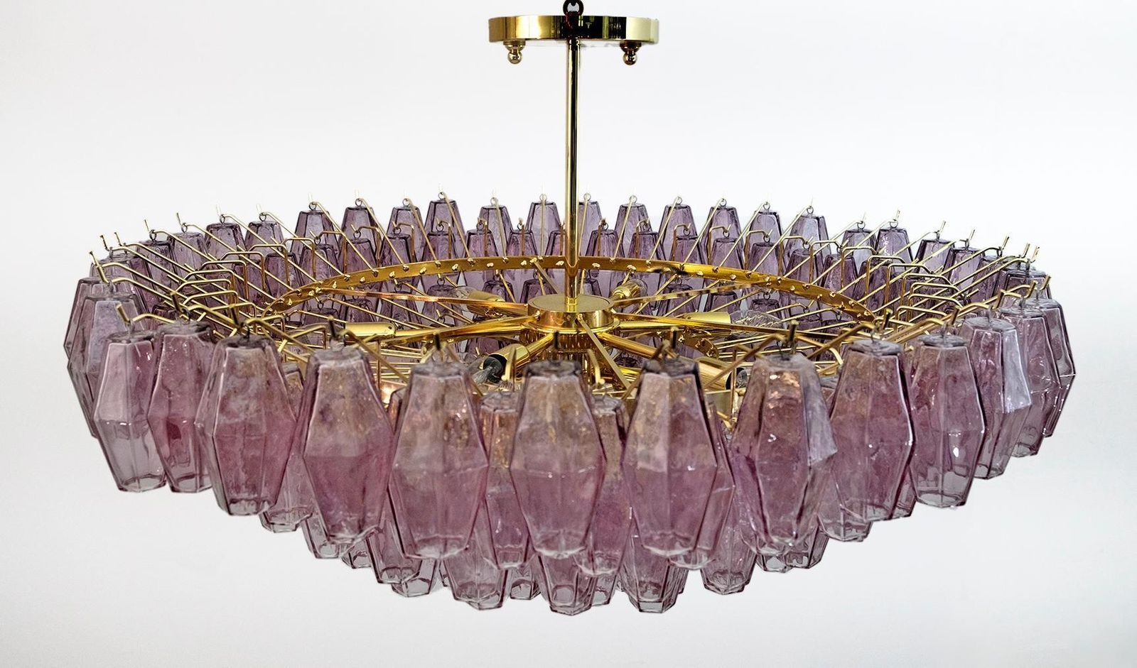 Carlo Scarpa Style Mid Century Modern Murano Glass Poliedri Chandelier By Venini photo Lighting