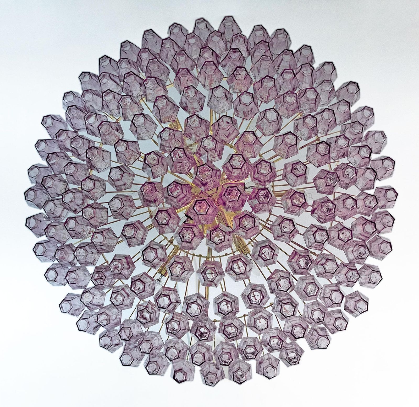 photo furniture Carlo Scarpa Style Mid Century Modern Murano Glass Poliedri Chandelier By Venini