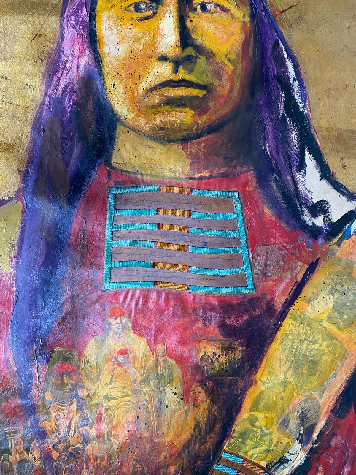 Stan Natchez (Shoshone/Paiute, B.1954) Crow On Gold photo Art