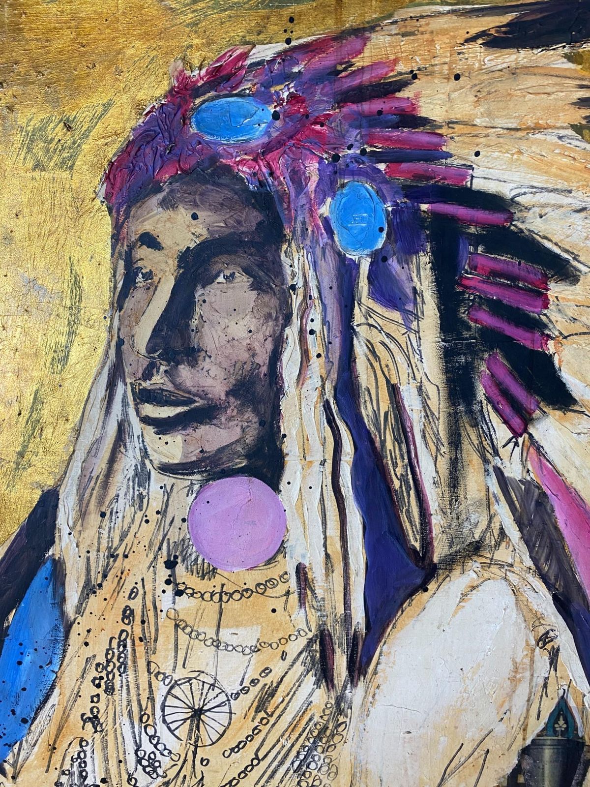Stan Natchez (Shoshone/Paiute, B.1954) Navajo And A Train photo furniture