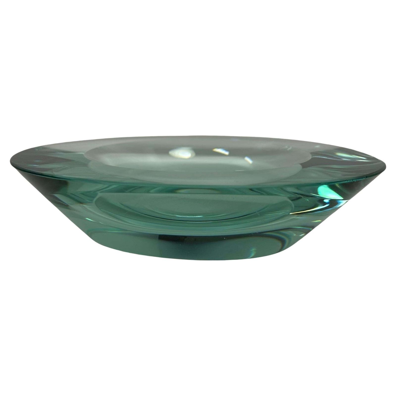 Italian Mid Century Fontana Arte Glass Pocket Emptier, Signed Fx, 1950s