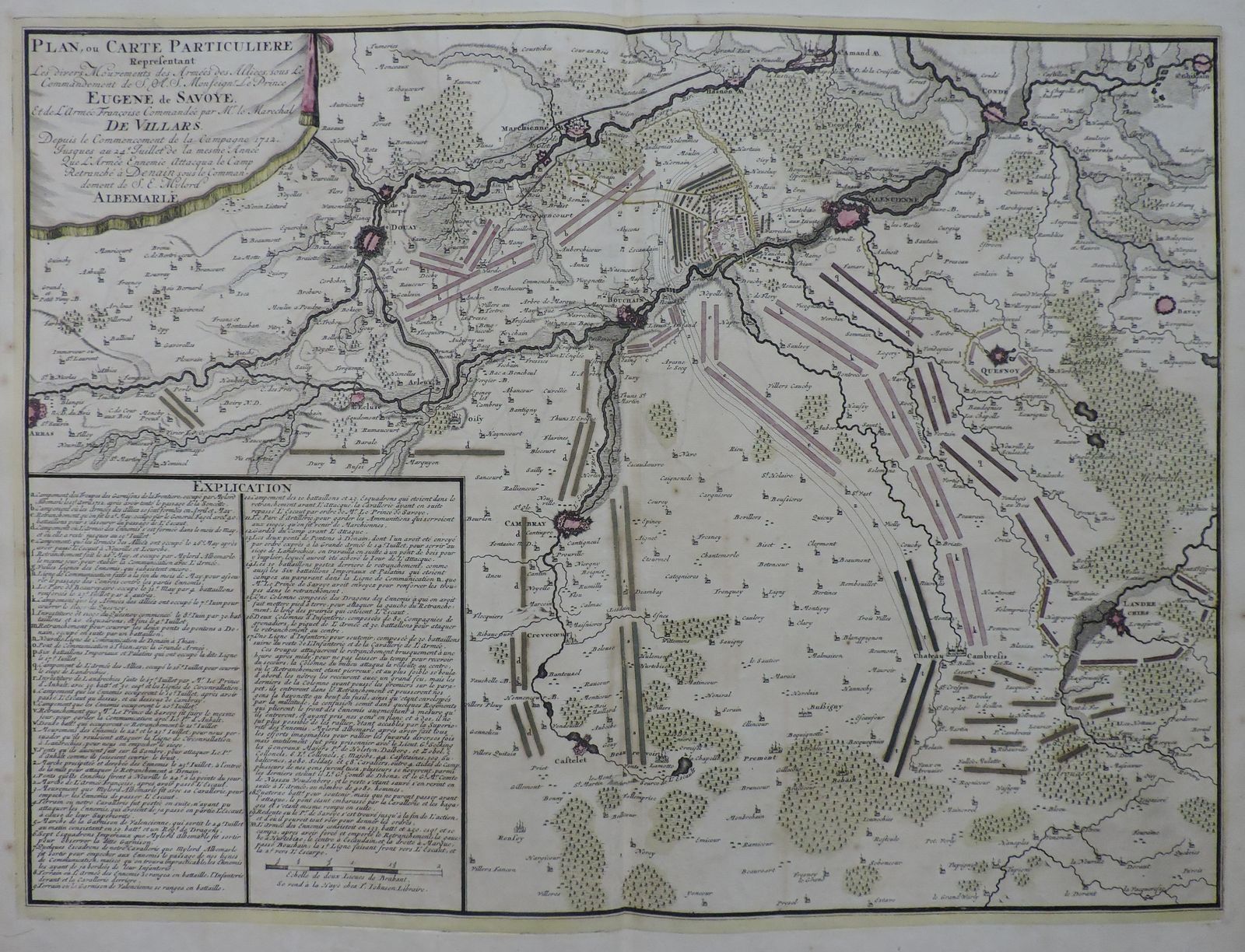 Special Map Or Map Showing The Various Movements Of Allied Armies Under The Command Of Hsh Prince Eugene De Savoye
