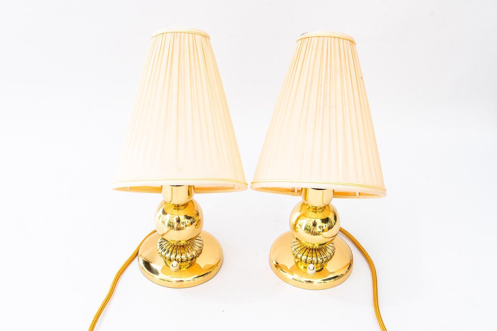 2 Rupert Nikoll Table Lamps With Fabric Shades Vienna Around 1950s photo buy