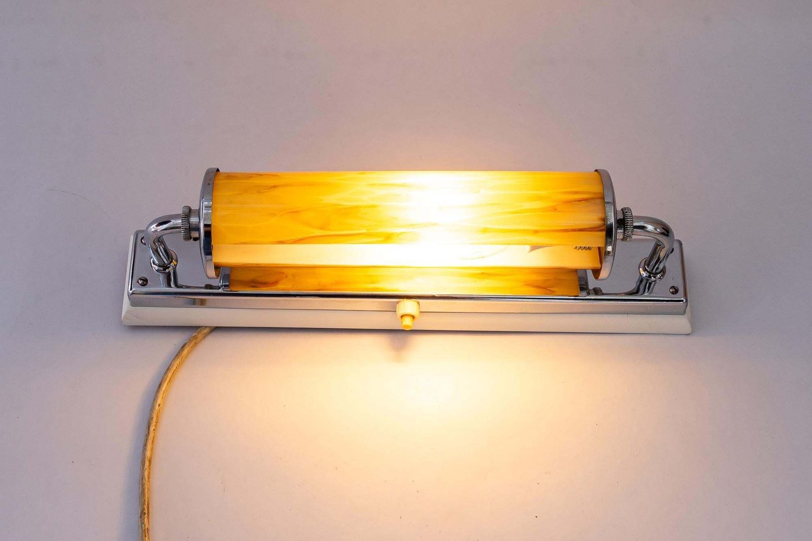 Lighting Art Deco Wall Lamp With Swiveling Glass And Woodplate Around 1920s photo