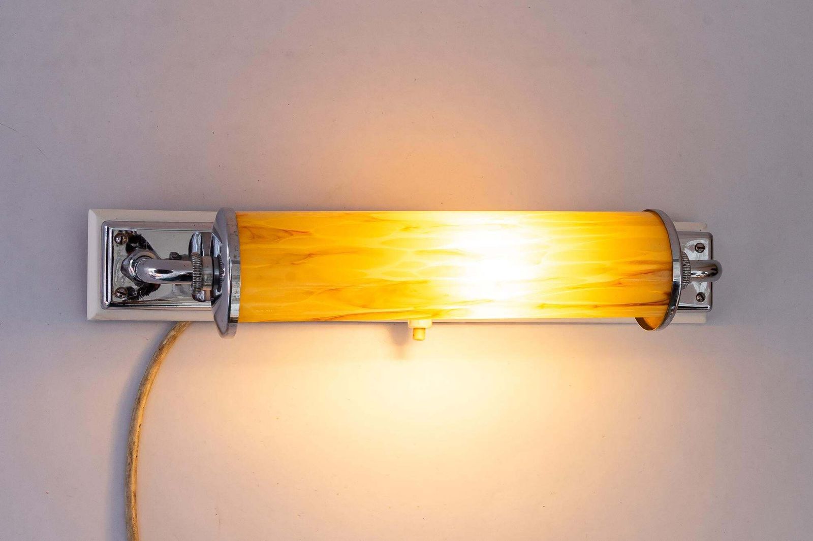 283.0 Art Deco Wall Lamp With Swiveling Glass And Woodplate Around 1920s photo