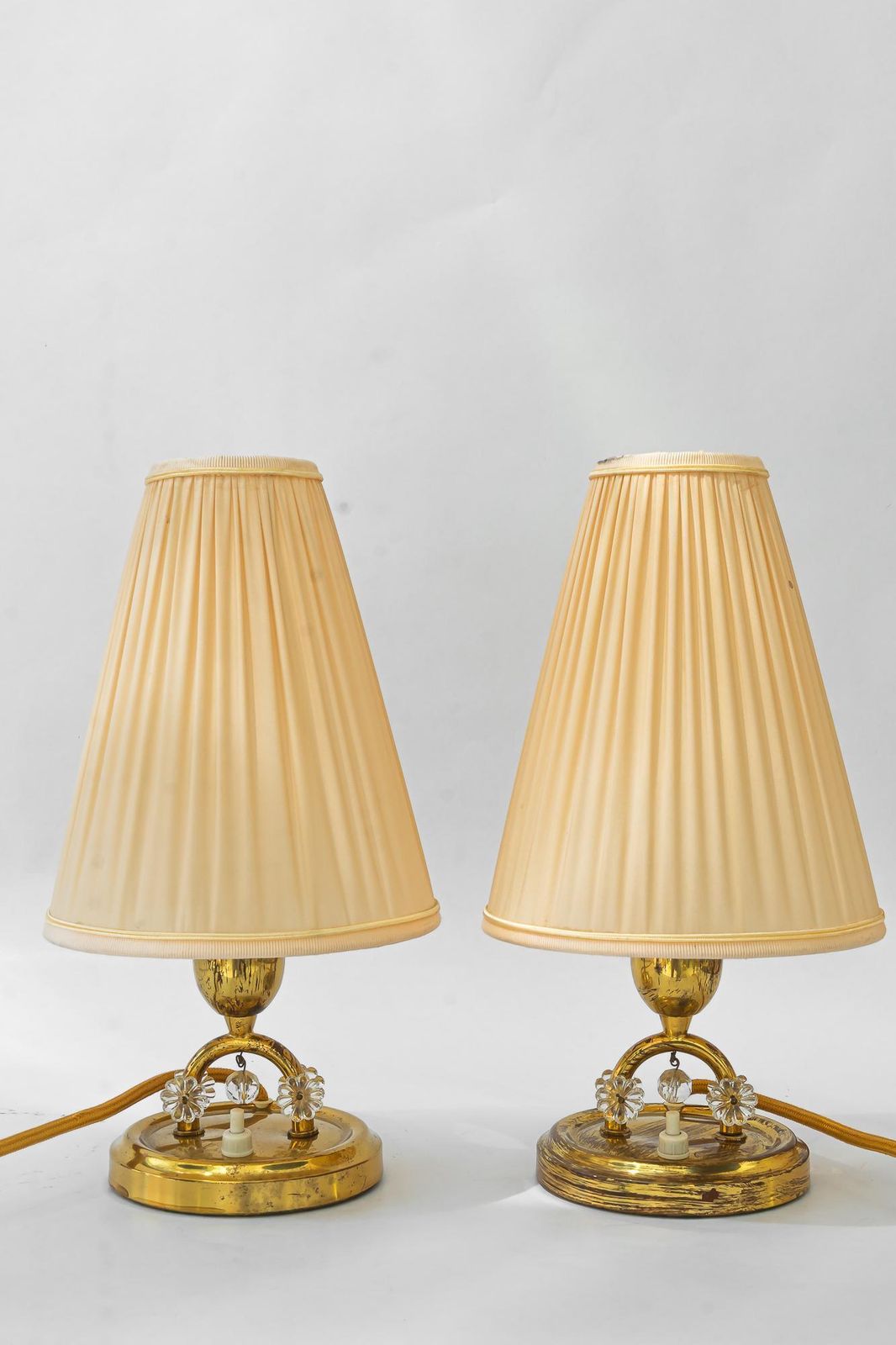 2x Rupert Nikoll Table Lamps With Fabric Shades Vienna Around 1960s photo furniture