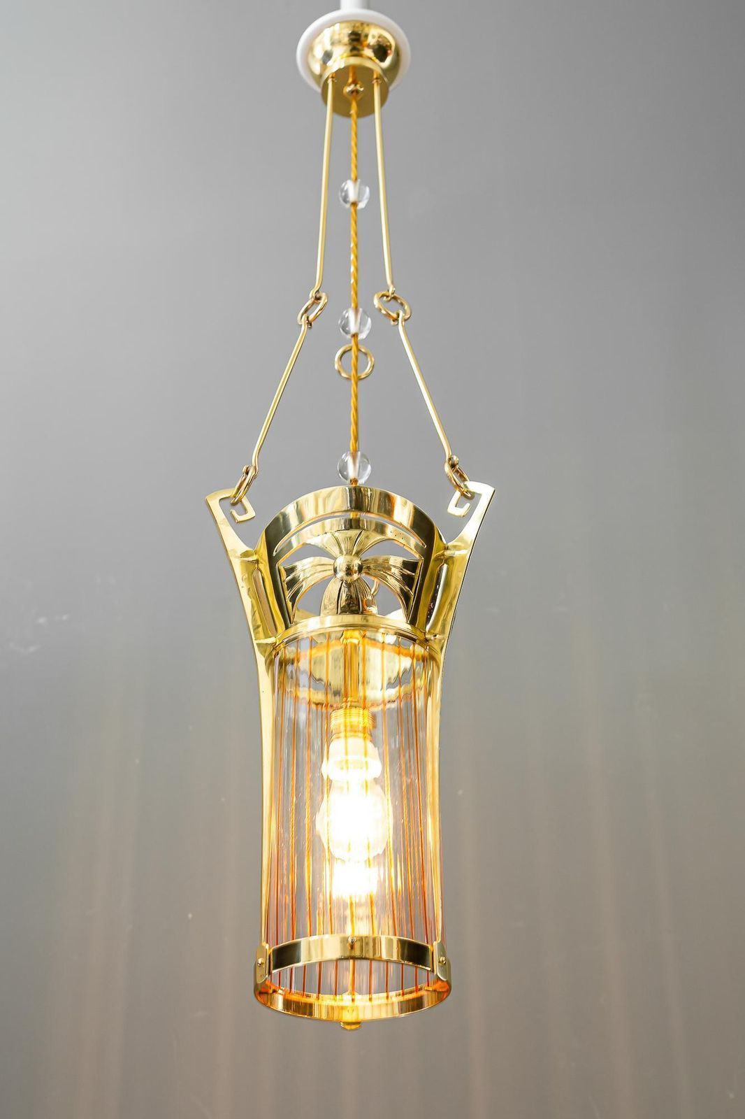 photo buy Jugendstil Pendant With Palme Koenig Opaline Glass Shade Vienna Around 1908