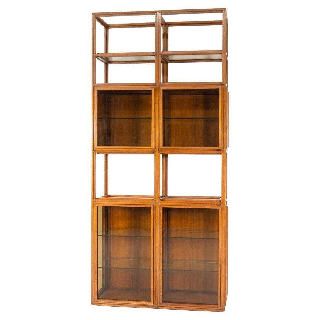 Mid Century Modern Shelves, Wood And Glass