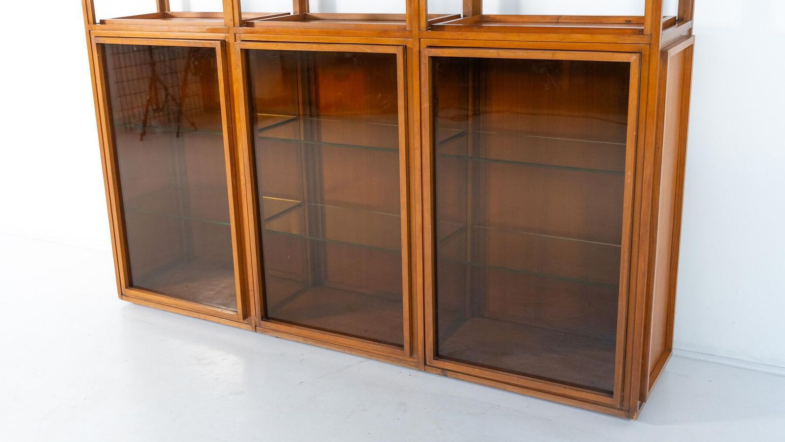 Mid Century Modern Shelves, Wood And Glass photo Furniture