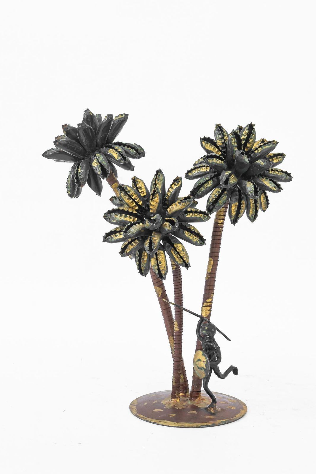 Art A Palm Scene Made Of Iron And Bottle Caps ( Handwork ) Vienna Around 1970s photo