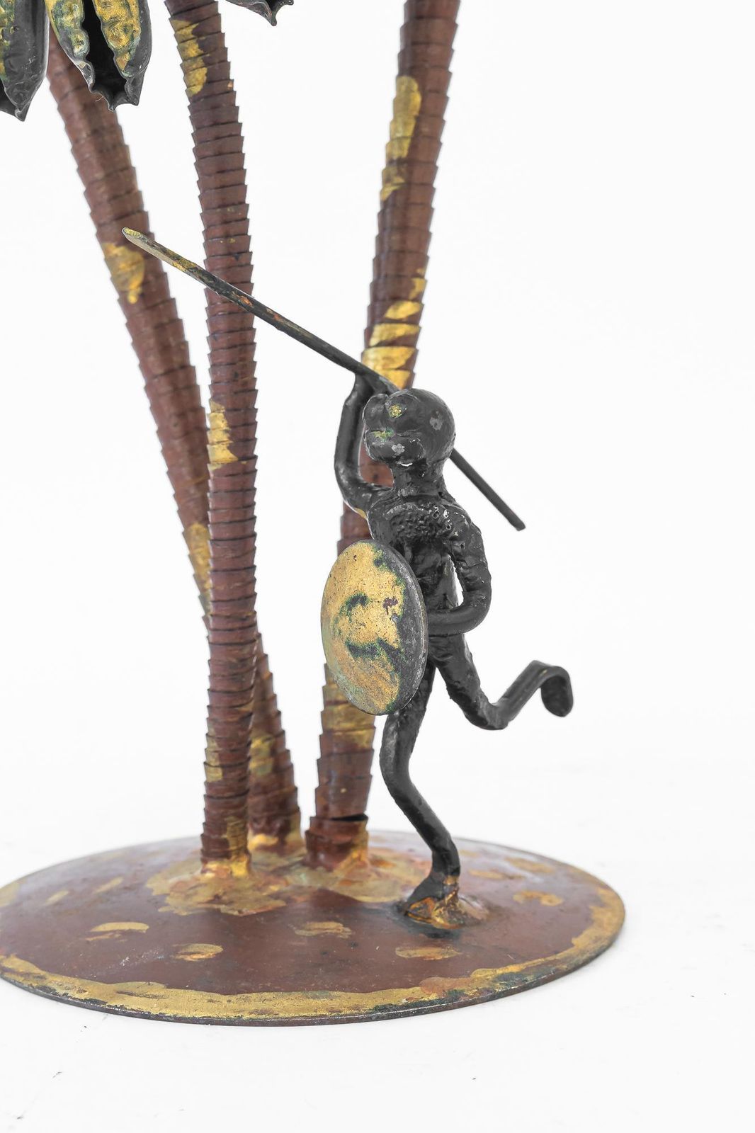 195.0 A Palm Scene Made Of Iron And Bottle Caps ( Handwork ) Vienna Around 1970s photo