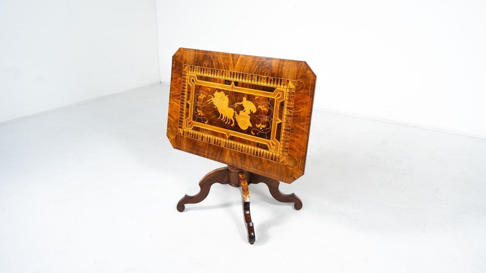 Furniture 19th Century Tilt Top Table With Marquetry, Italy photo