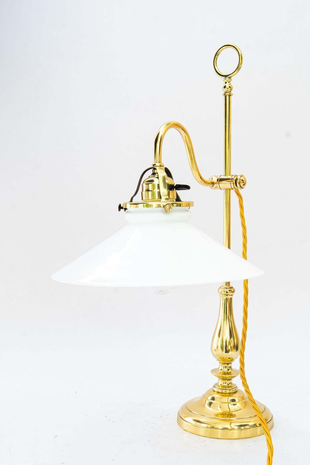 Art Deco Table Lamp With Original Opal Glass Shade Vienna Around 1920s photo furniture