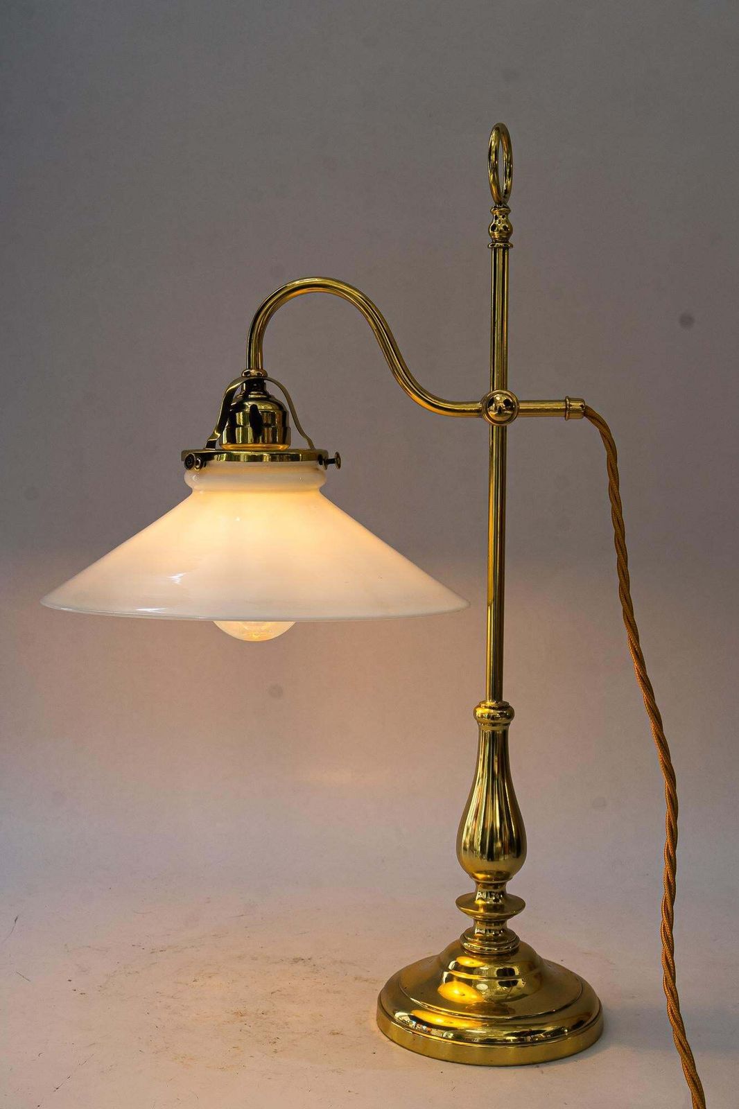 425.0 Art Deco Table Lamp With Original Opal Glass Shade Vienna Around 1920s photo