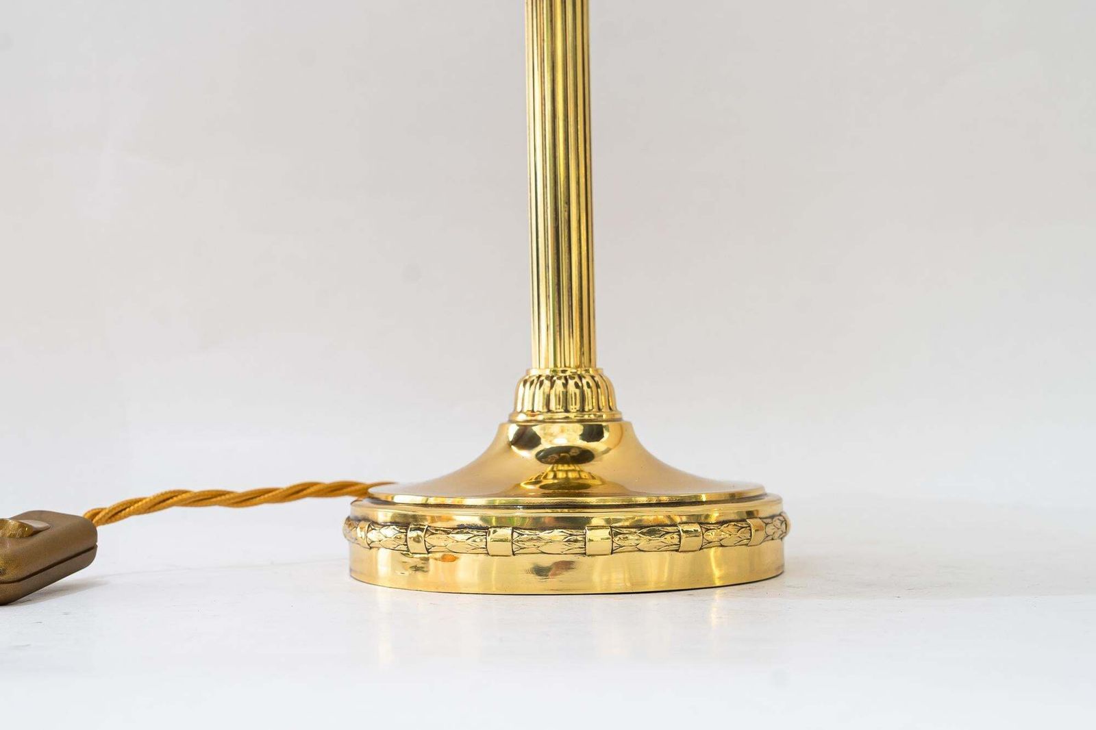 Art Deco Table Lamp With Orig. Opaline Glass Stones Vienna Around 1920s photo vinterior