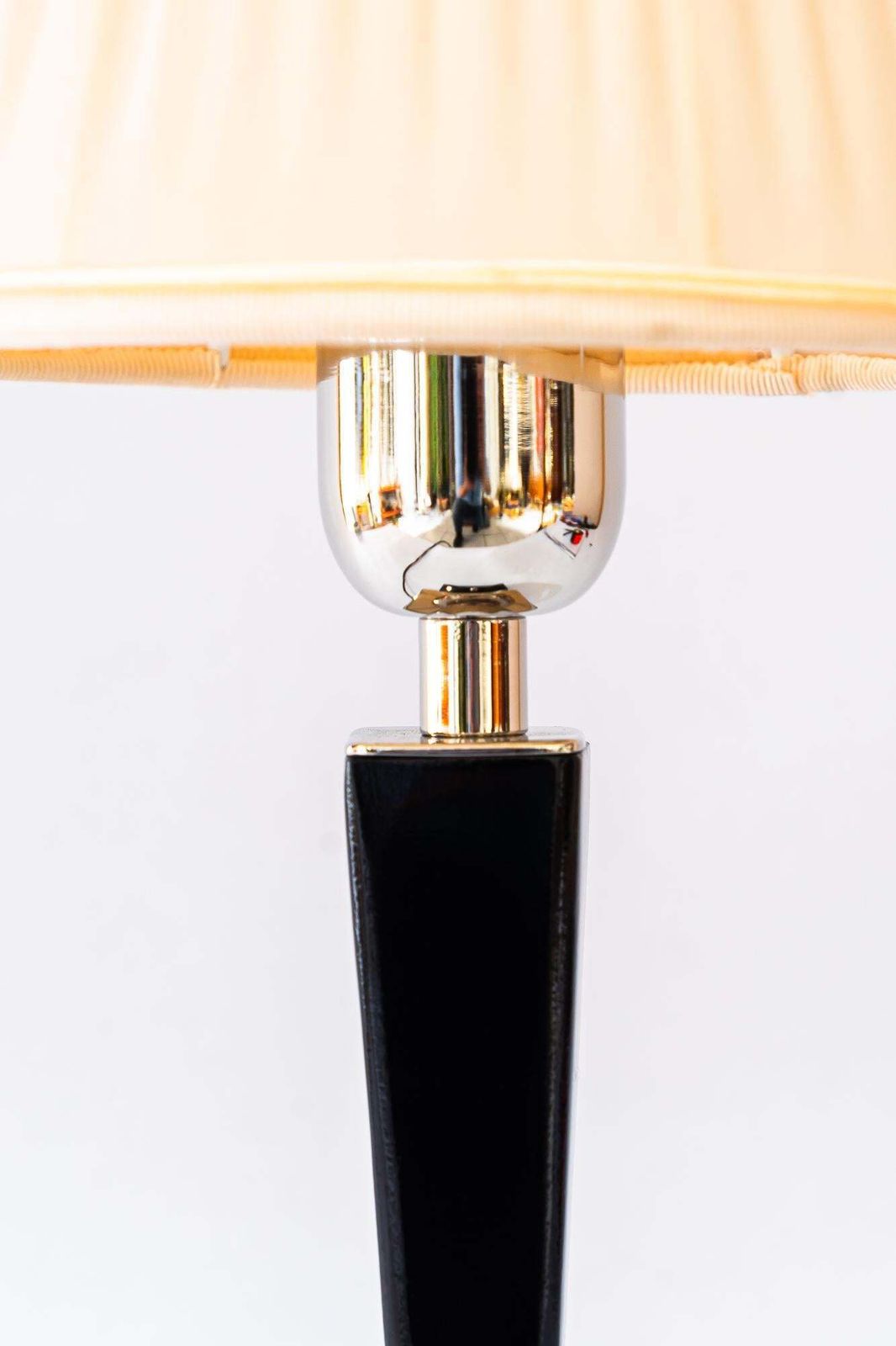 Art Deco Wood Table Lamp With Fabric Shade Vienna Around 1920s photo for sale