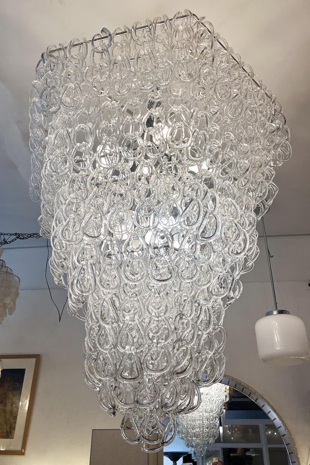 Mid Century Modern Chandelier By Angelo Mangiarotti For Vistosi, 1970s photo furniture