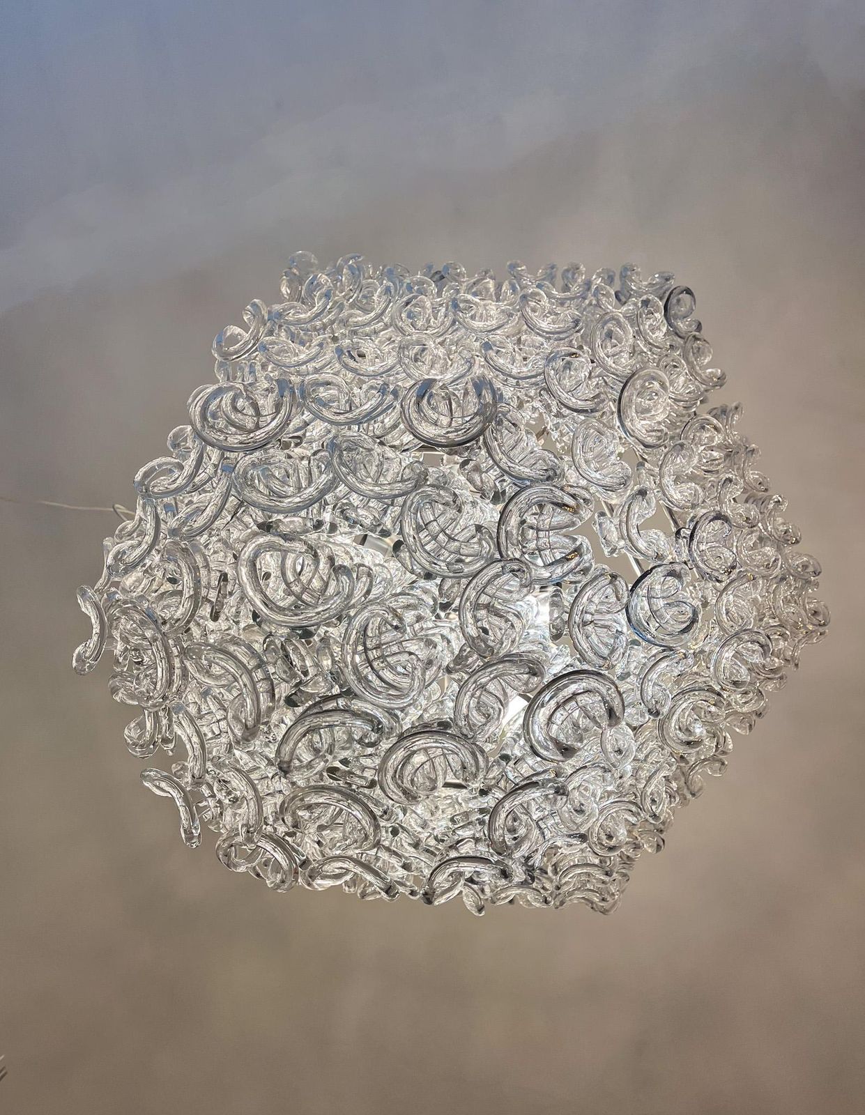 Mid Century Modern Chandelier By Angelo Mangiarotti For Vistosi, 1970s photo Lighting