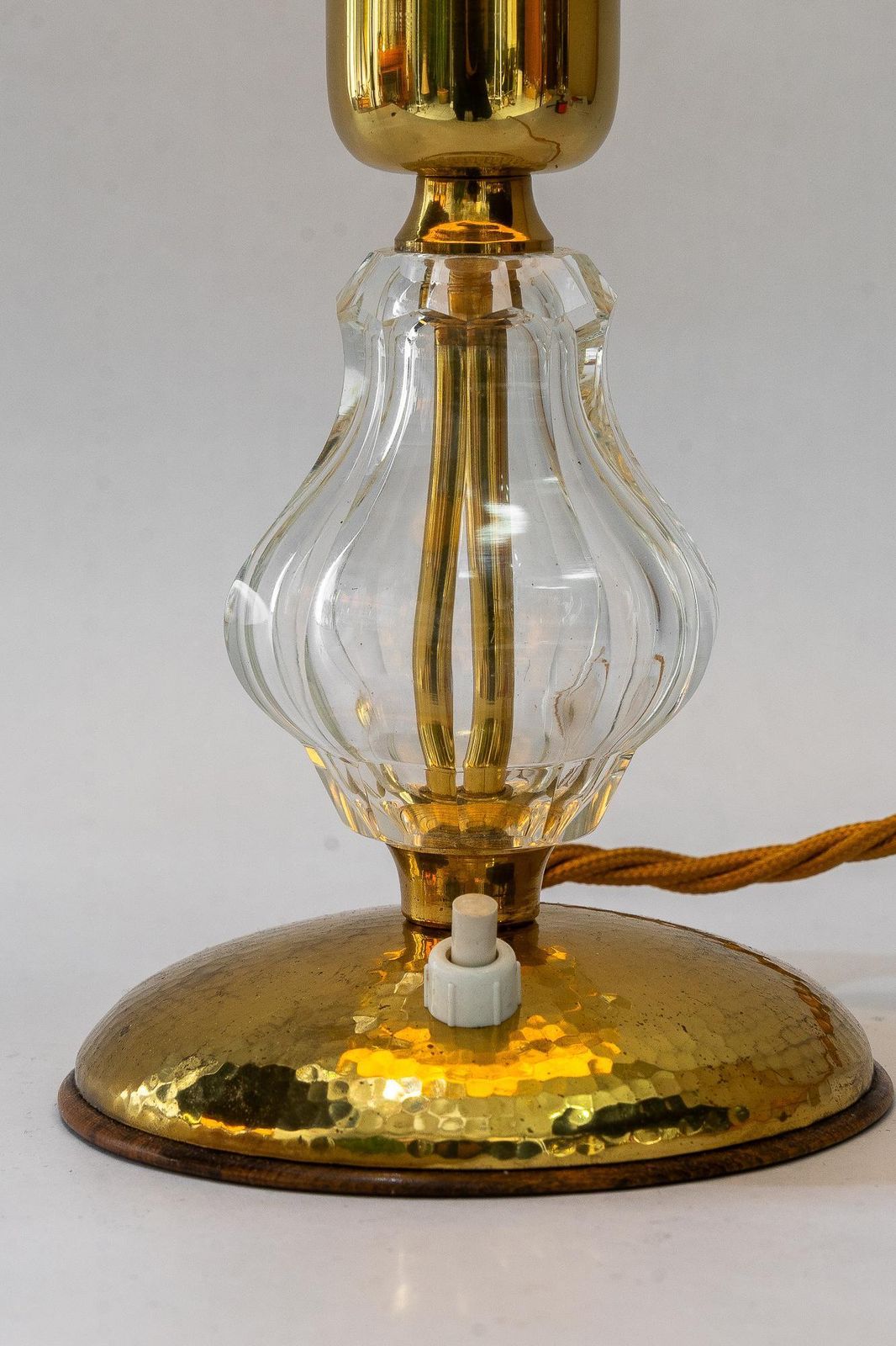 Bakalowits Glass Table Lamp With Fabric Shade Vienna Around 1950s photo vinterior