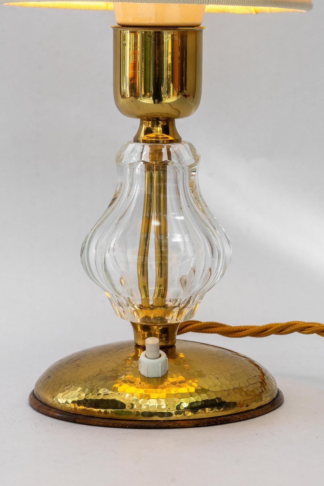 photo vintage Bakalowits Glass Table Lamp With Fabric Shade Vienna Around 1950s