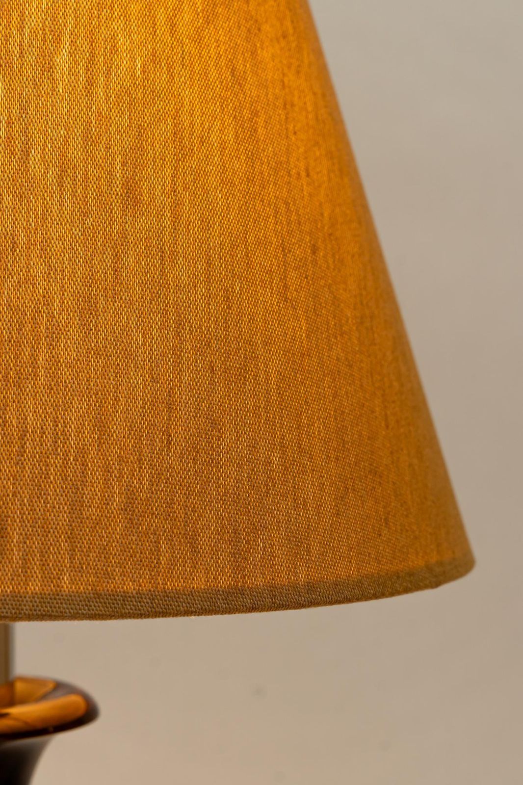 photo vinterior Art Deco Nickel Wood Table Lamp With Fabric Shade Vienna Around 1920s