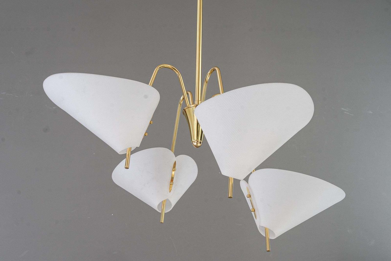 photo furniture Rupert Nikoll Chandelier With Lucite Shades Vienna Around 1960s