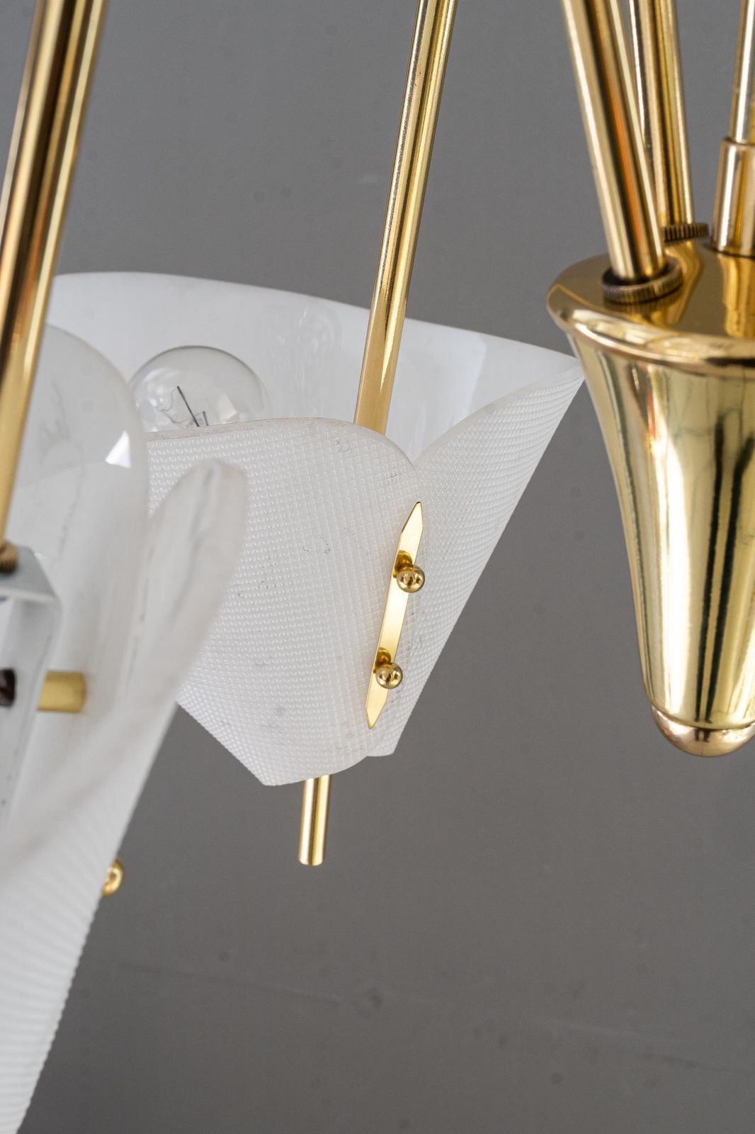 Lighting Rupert Nikoll Chandelier With Lucite Shades Vienna Around 1960s photo