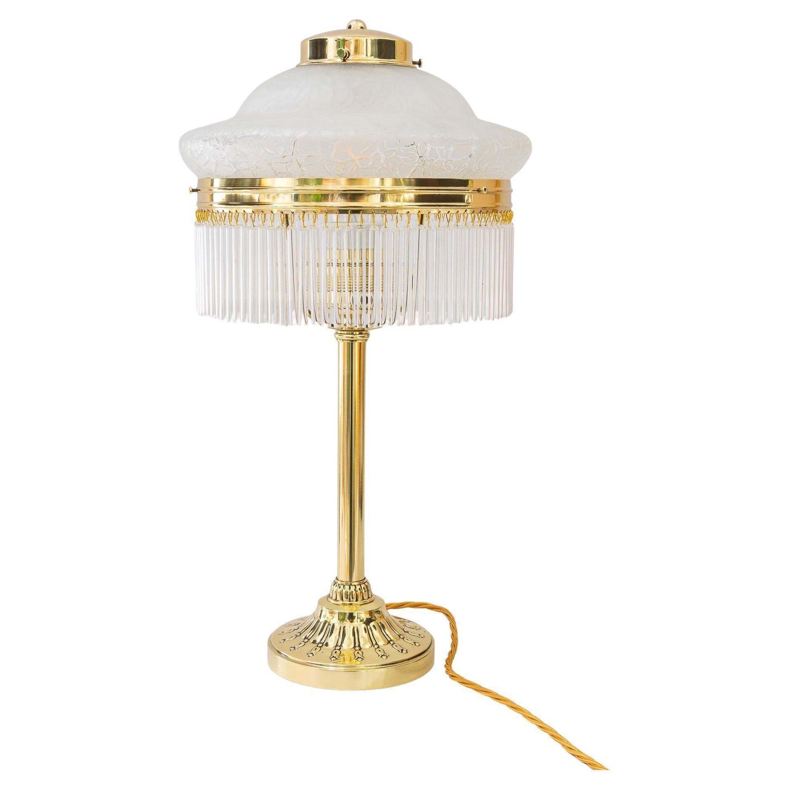 Art Deco Table Lamp With Glass And Glass Sticks Vienna Around 1920s