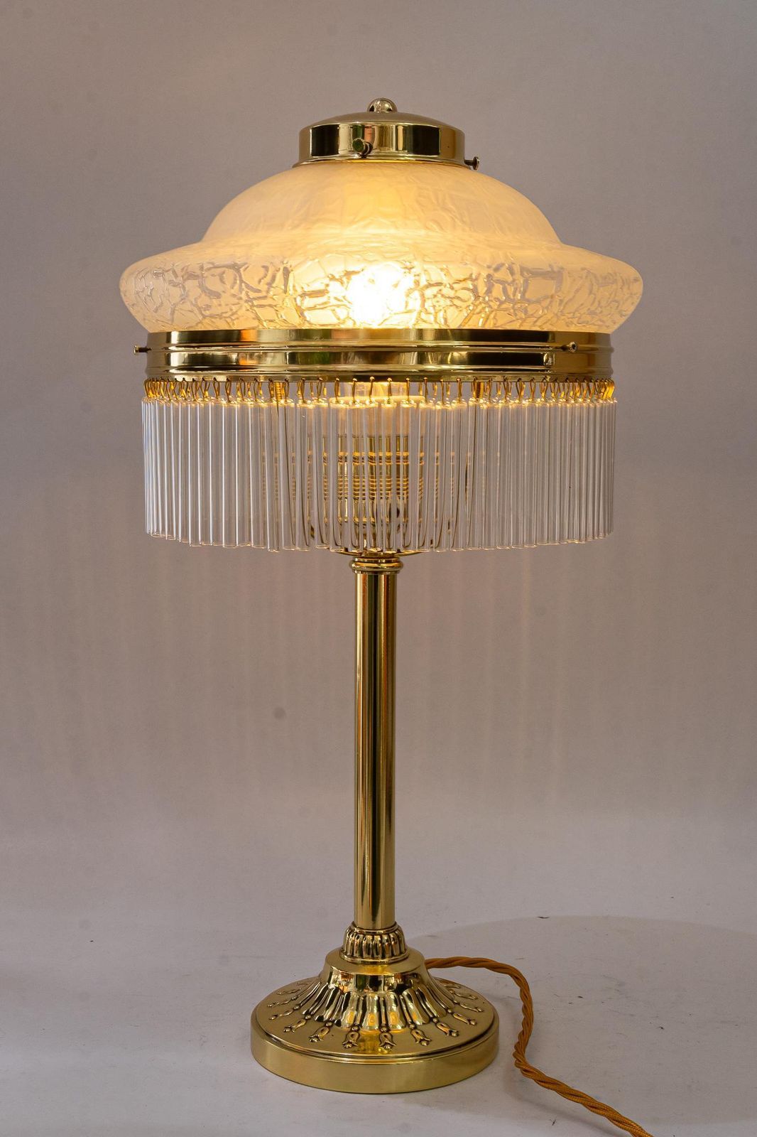 Lighting Art Deco Table Lamp With Glass And Glass Sticks Vienna Around 1920s photo