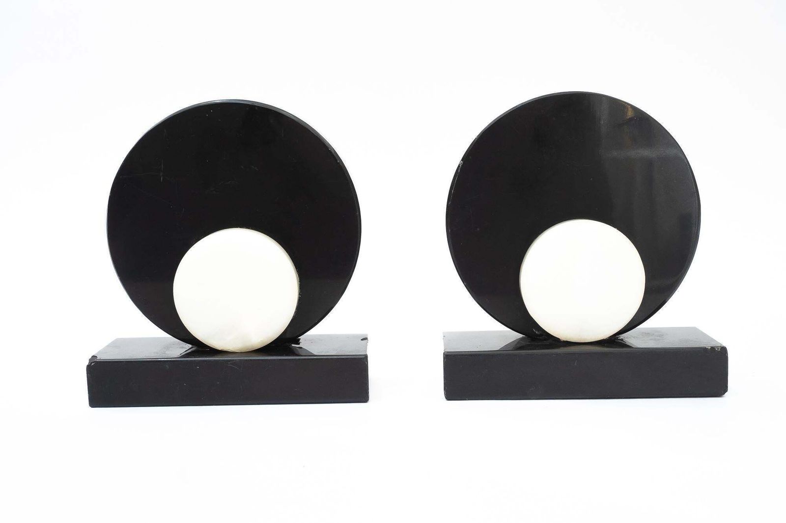 2 Art Deco Bookends Marble Around 1920s photo Home Decor
