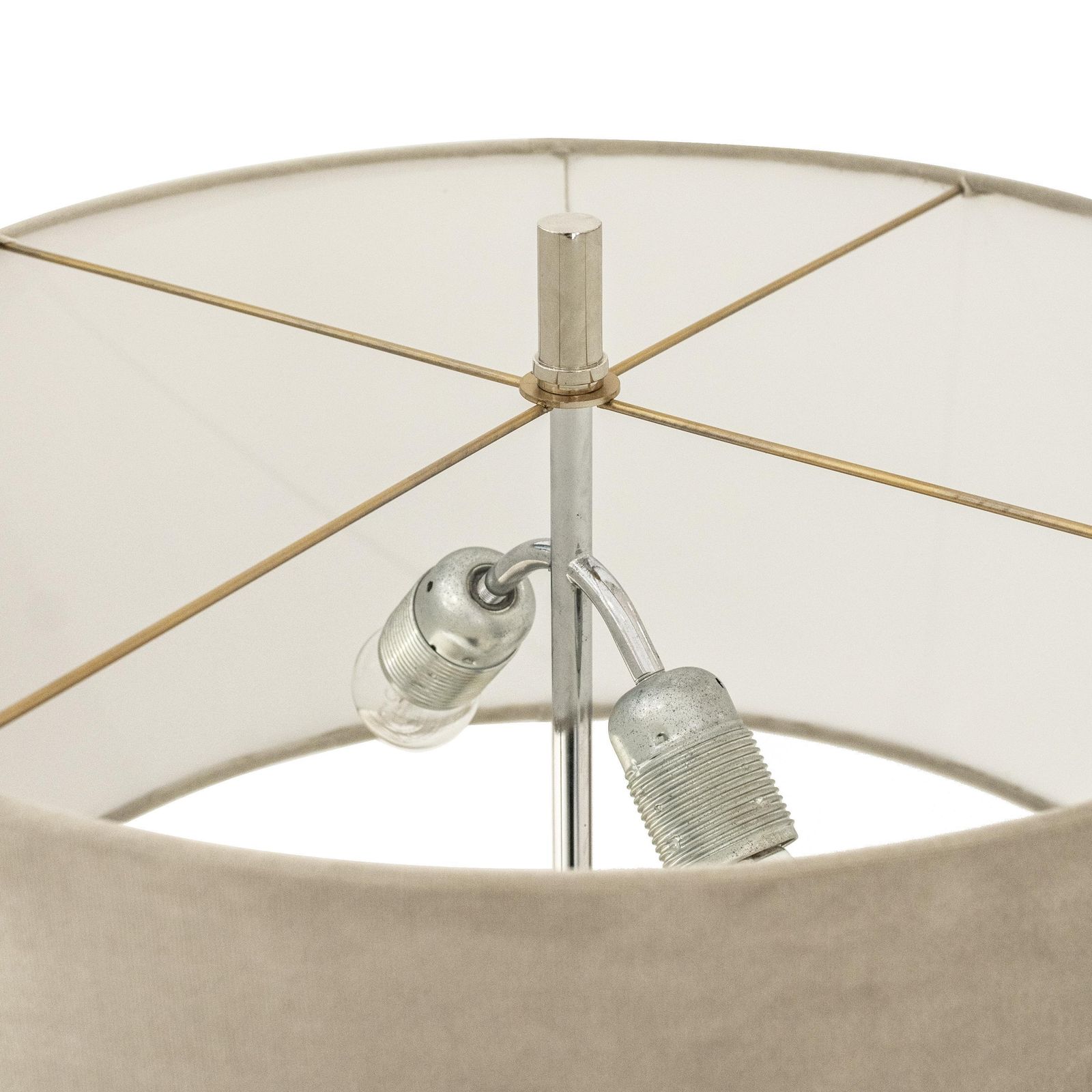 Murano Glass Table Lamp With Grey Velvet Shade, Italy, 1950 photo Lighting