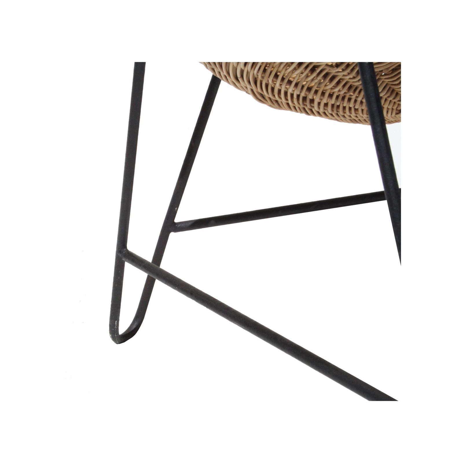 Mathieu Matégot "Wicker" Chair Iron Natural Fiber, France, 1950 photo Furniture