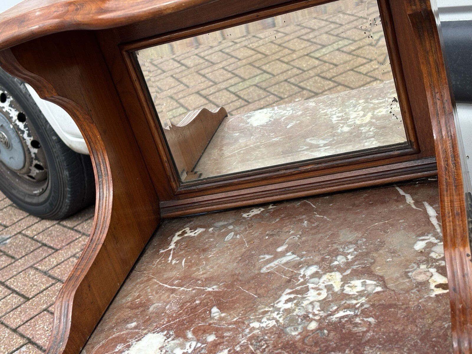 Victorian Walnut Coal / Log Cabinet / Purdonium. Marble Top On Castors. photo buy