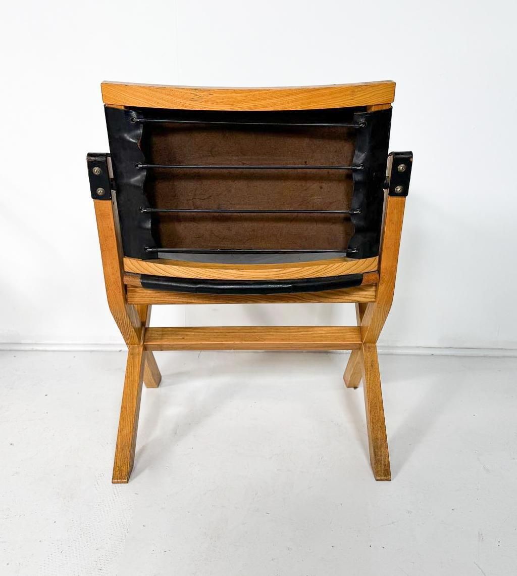 Mid Century Set Of 8 Kiu Armchairs By Luxoritalia, Ash Wood And Leather photo for sale