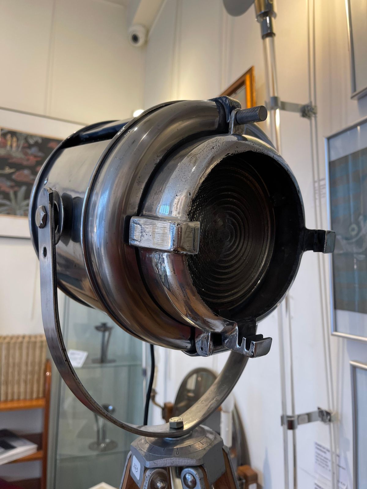 Theater Spotlight Manufactured By Furse On Vintage Tripod, Uk, 1950's photo Lighting