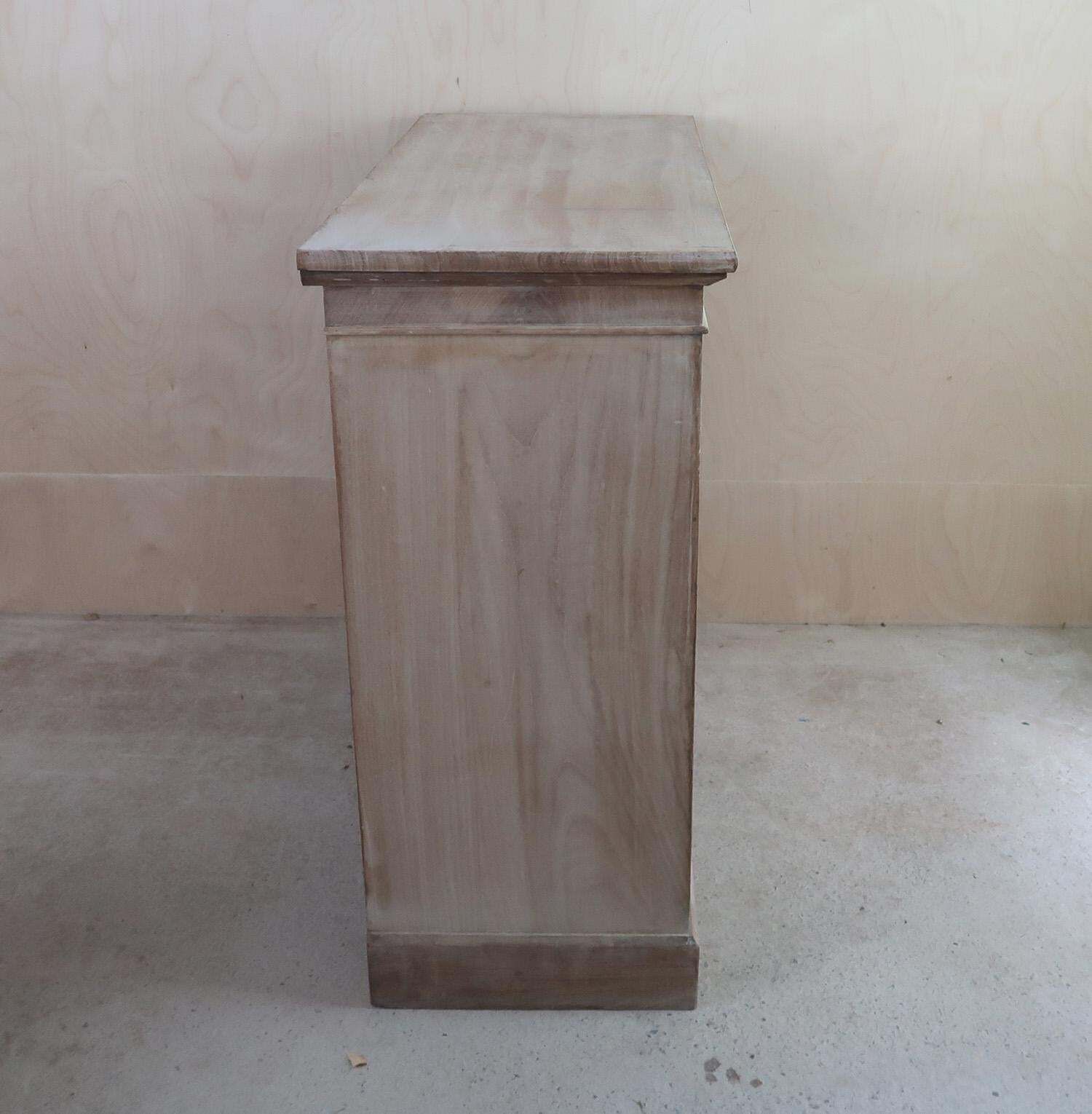 Small Antique Bleached Side Cabinet With Gothic Arch Door Panels. C.1820 photo vintage