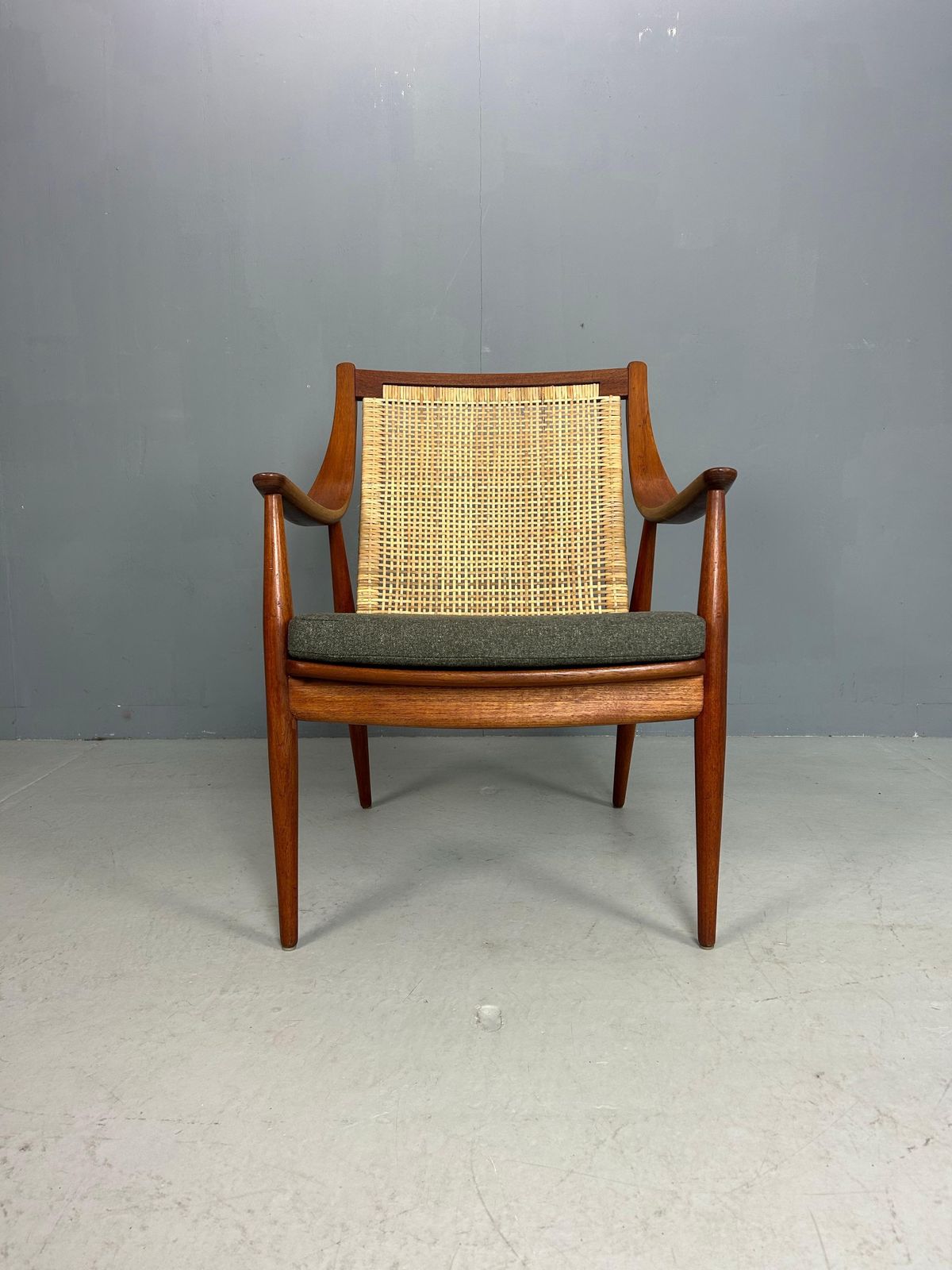 Peter Hvidt& Orla Mølgaard Nielsen Fd146 Cane Back Easy Chair, Denmark photo furniture