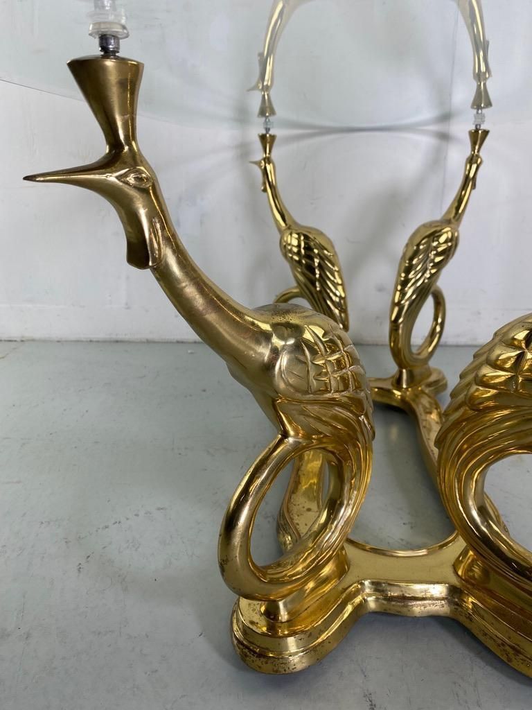 Elegant Peacock Brass Coffee Table Maison Charles Style  France photo 2816.0