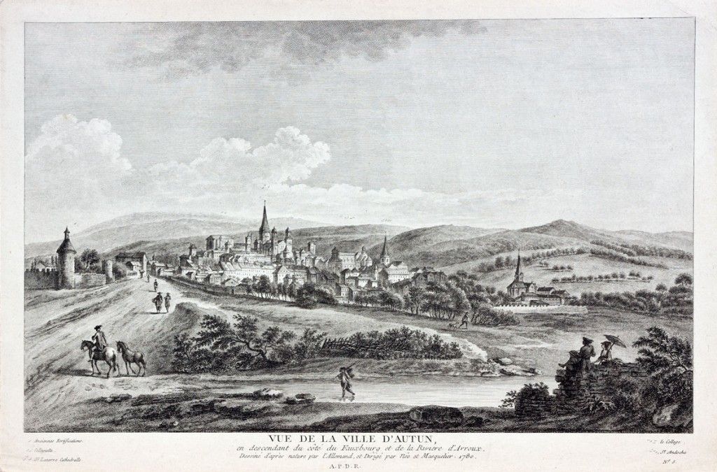 View Of The City Of Autun Down The Side Of Fauxbourg And The Arroux River