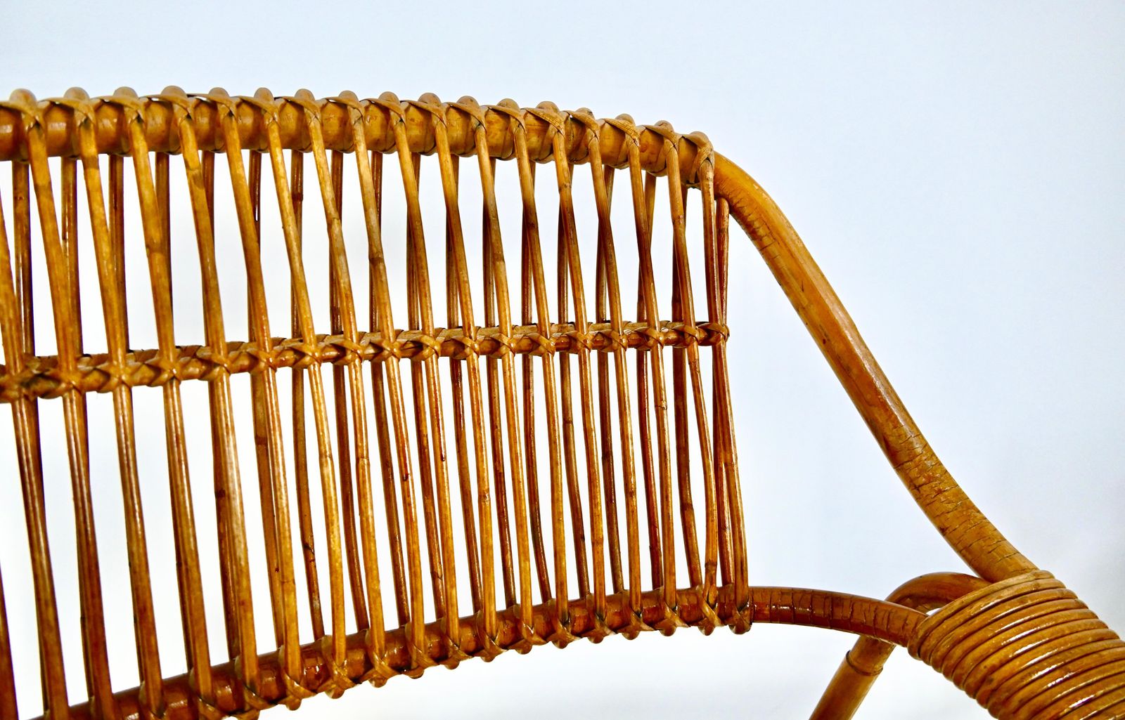 photo for sale Italian Rattan Armchairs, 1960s, Set Of 2