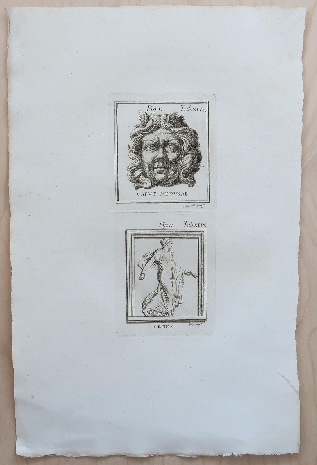 Large Scale Original Antique Grand Tour Prints  Masks. Rome, 1776 photo Art