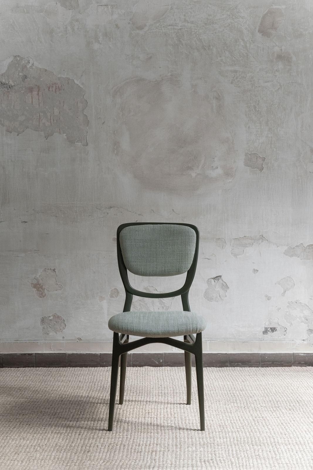 Set Of Seven Chairs With Lacquered Wood Frame, Upholstered In Dedar Fabric photo vinterior