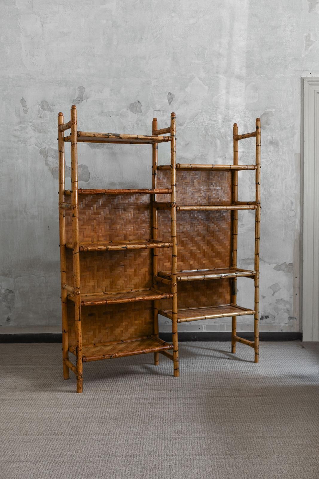Bamboo Bookshelf With Pressed Bamboo Panels, 1970 photo furniture