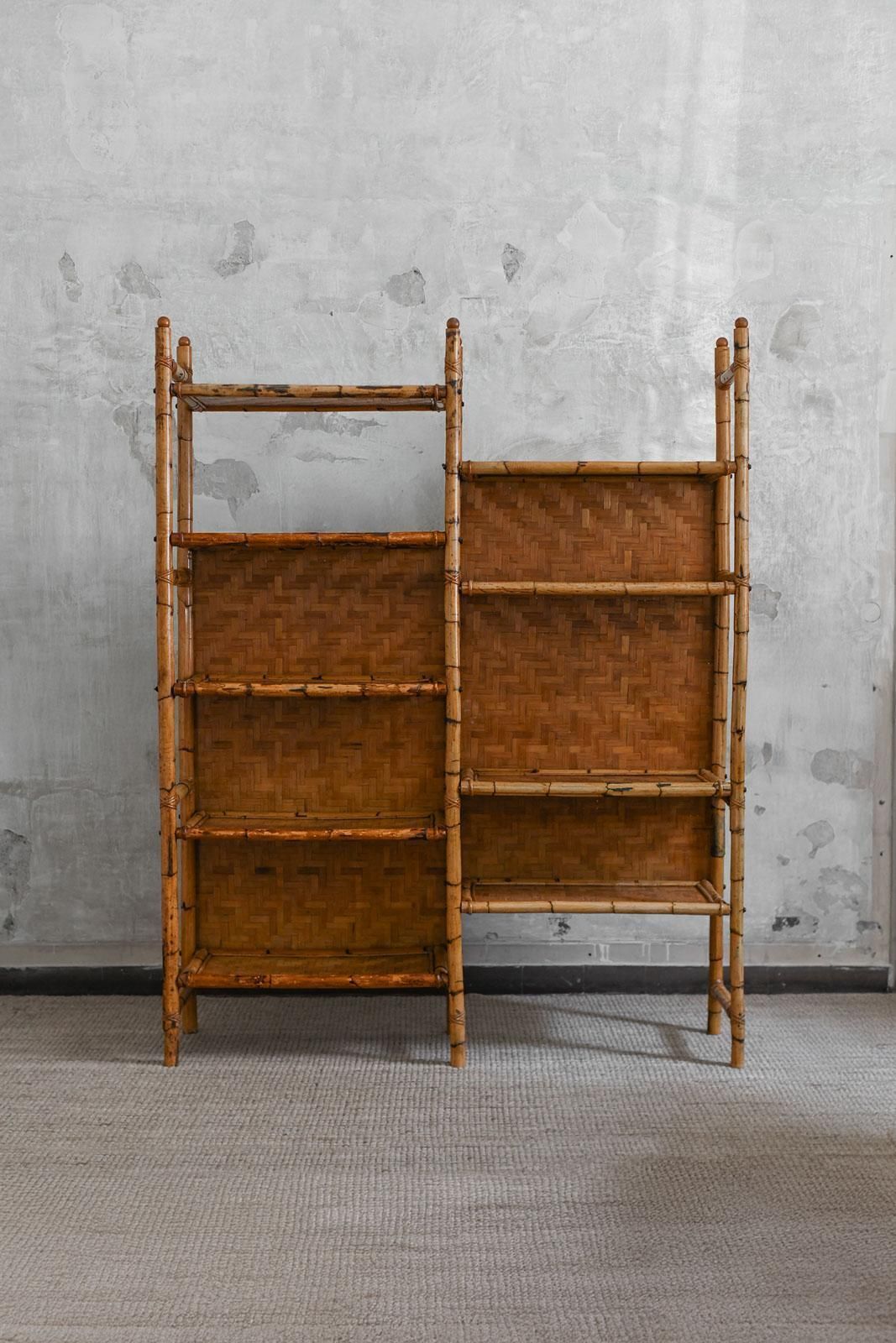 Bamboo Bookshelf With Pressed Bamboo Panels, 1970 photo for sale