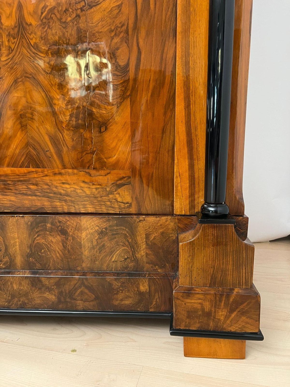 Biedermeier Armoire, Walnut Veneer, South Germany Circa 1820 photo vintage