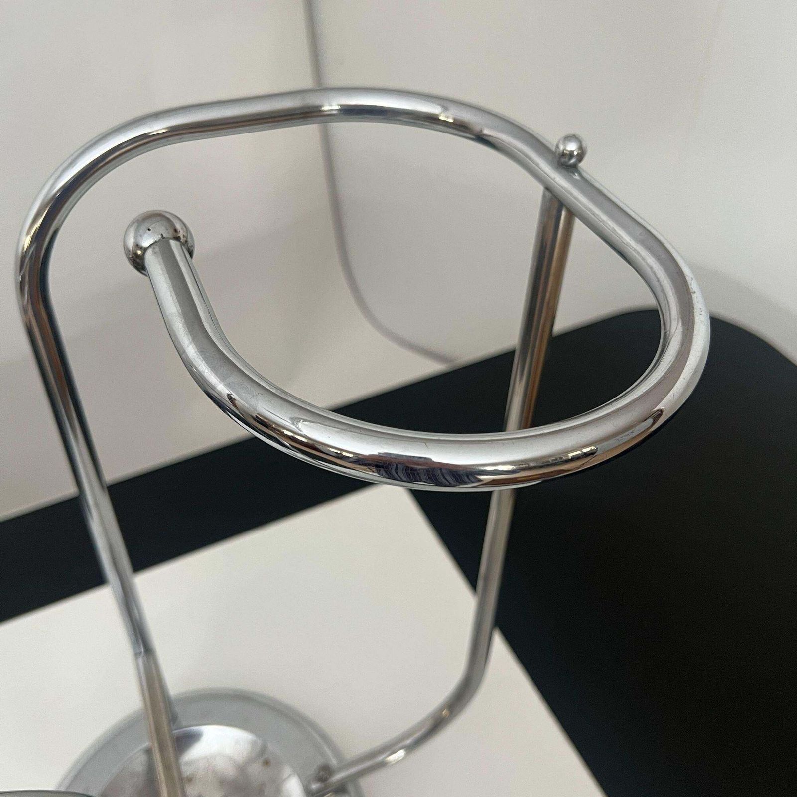Art Deco Chrome Umbrella Stand, Tubular Steel, Chrome Plated, Belgium Circa 1930 photo 598.0
