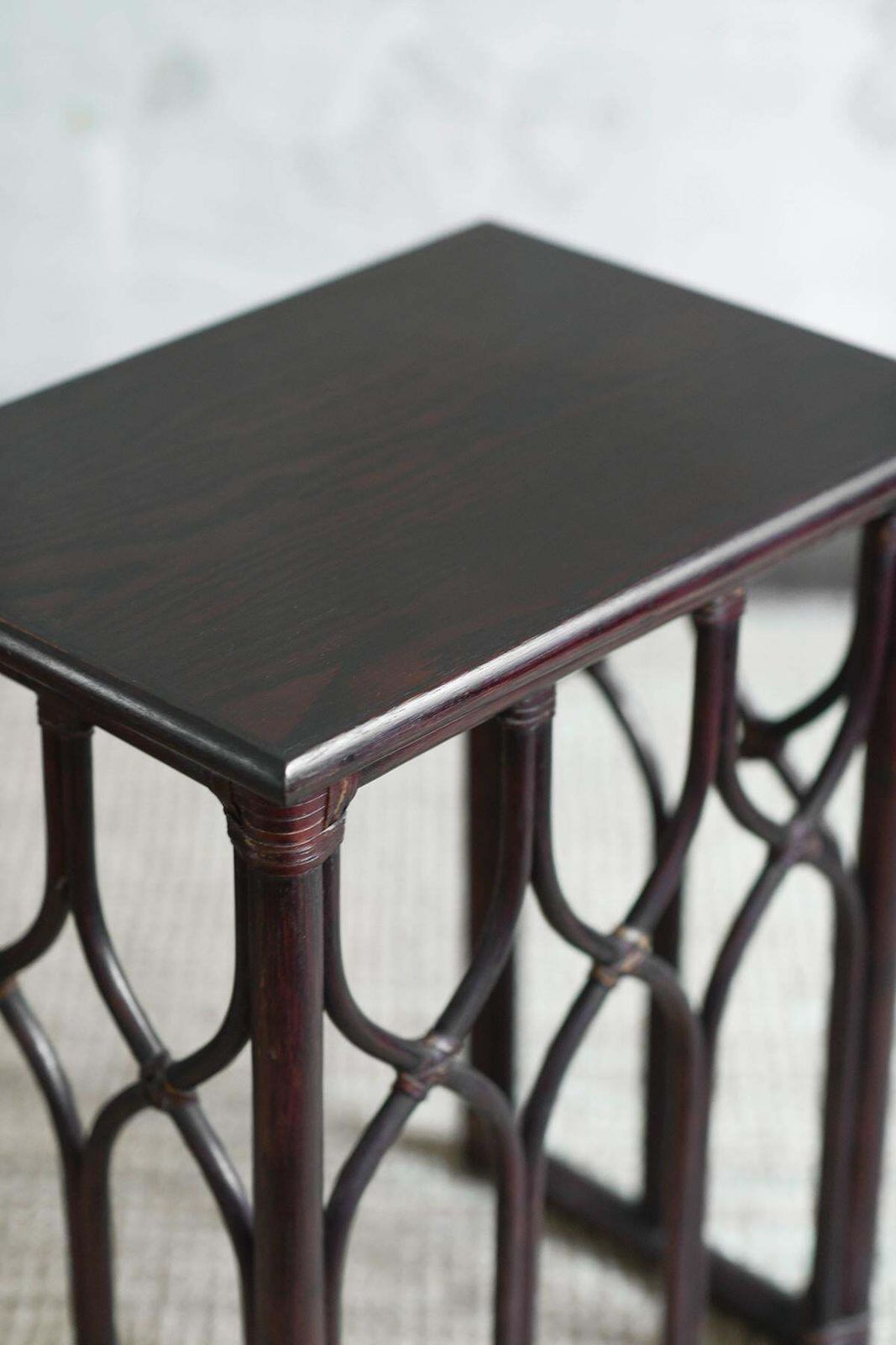 Pair Of Nesting Side Tables In Bent Bamboo – Lyda Levi For Mcguire San Francisco photo vinterior