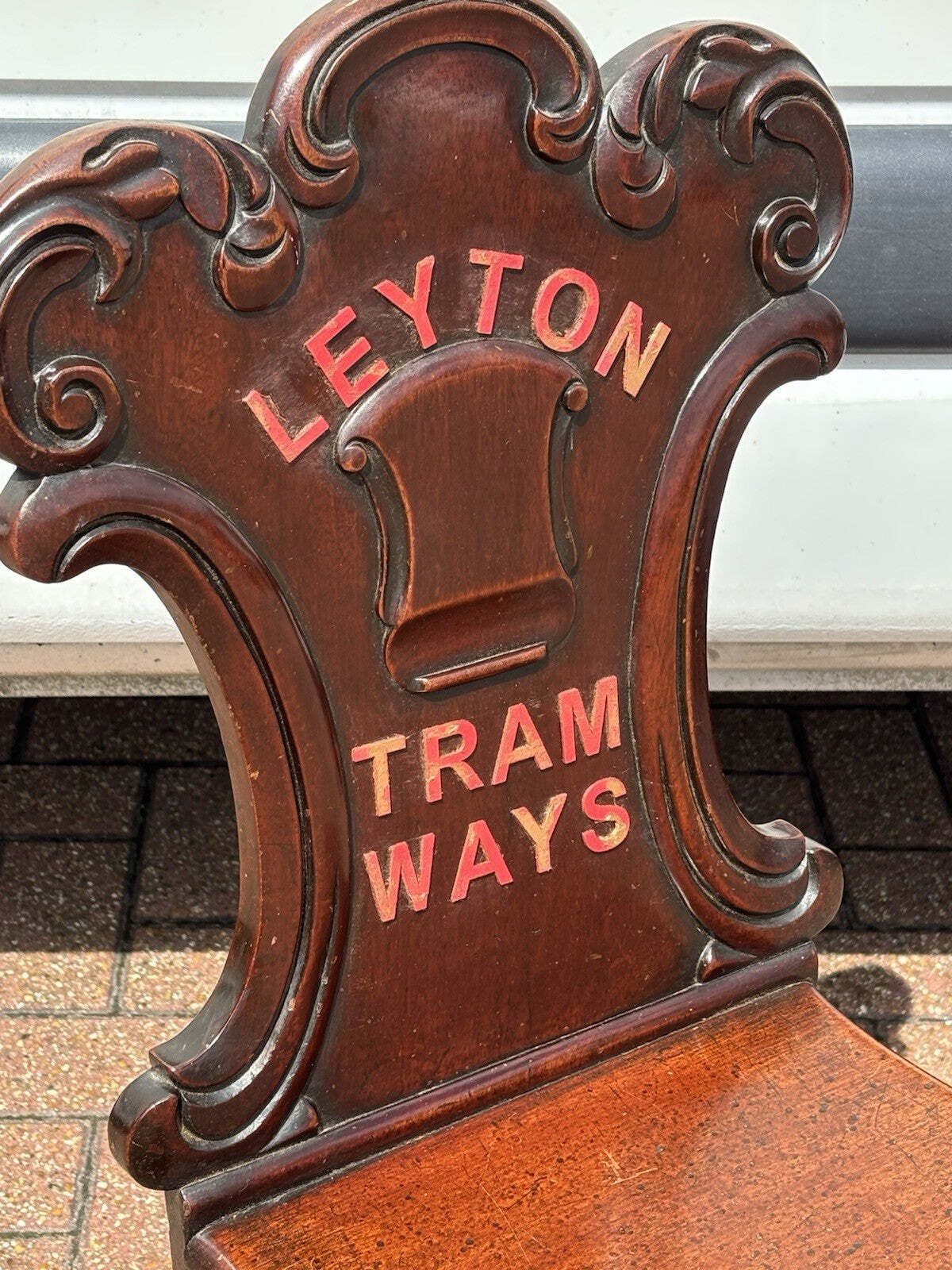 Leyton Tramways. Victorian Waiting Room Mahogany Chair photo furniture