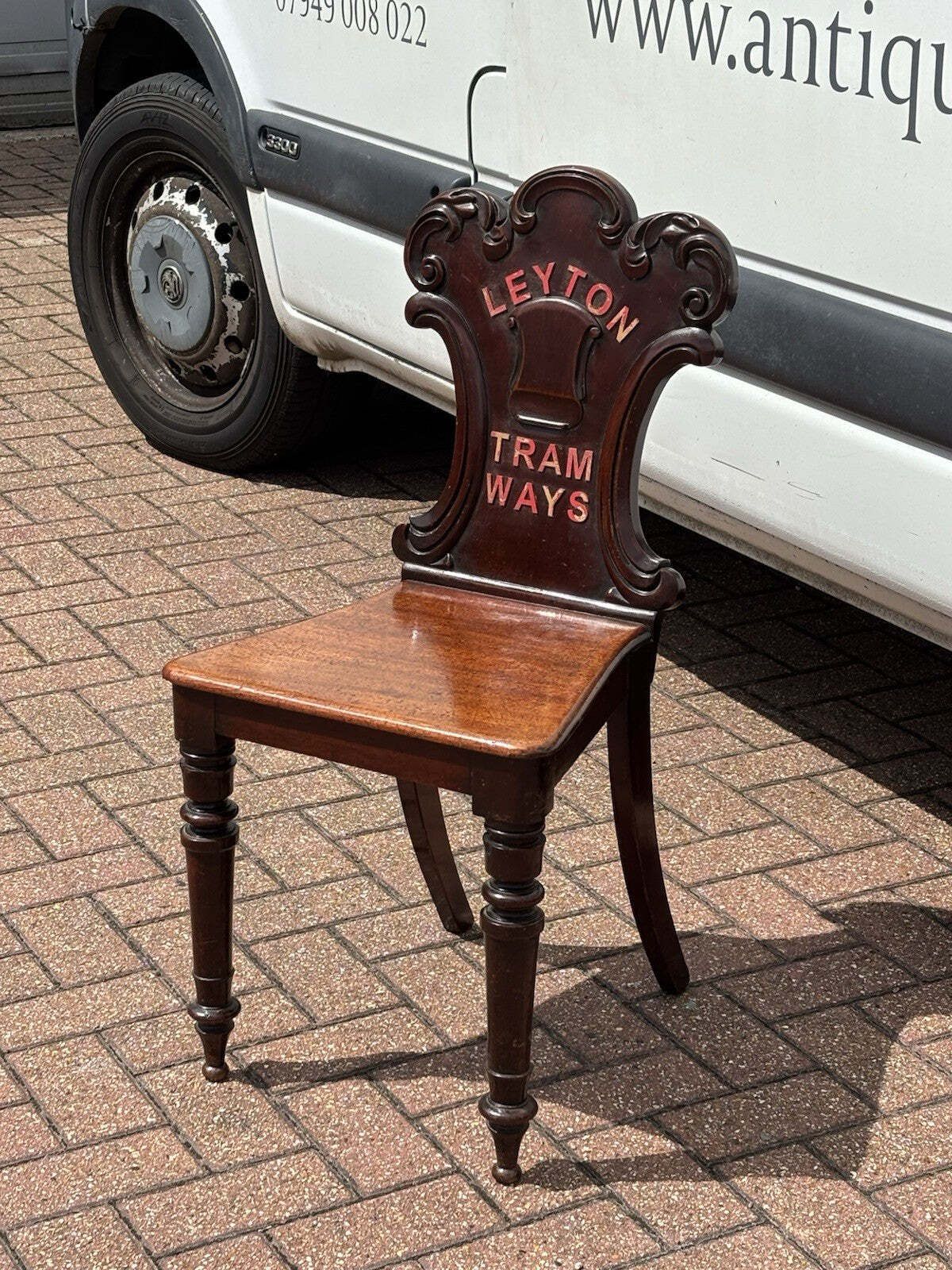 Leyton Tramways. Victorian Waiting Room Mahogany Chair photo buy