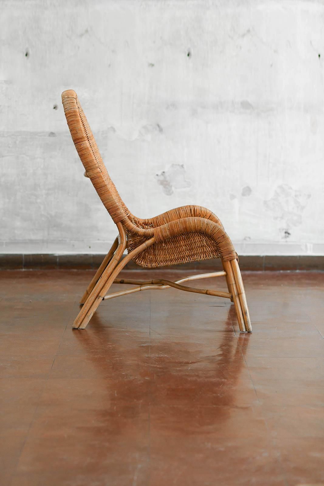 Pair Of Wicker Armchairs With Curved Backrests, 1980s. photo 3469.0